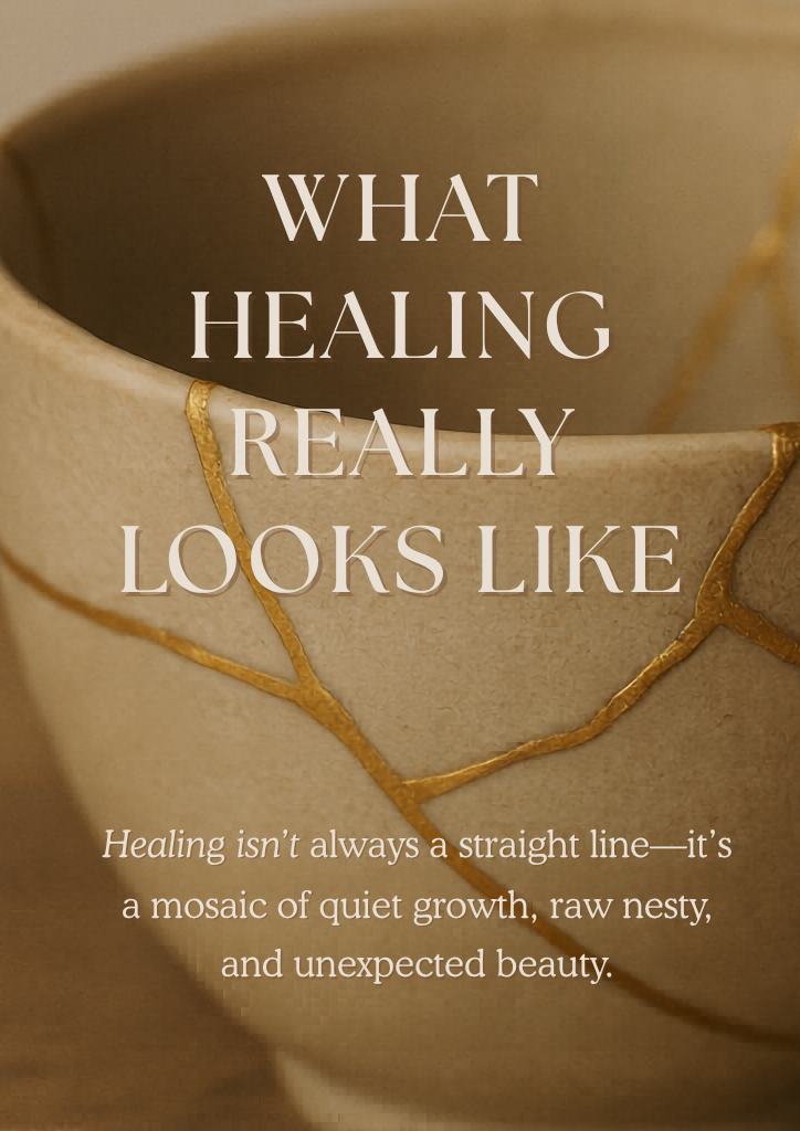 Gentle representation of the healing process, showing growth, reflection, and emotional restoration over time
