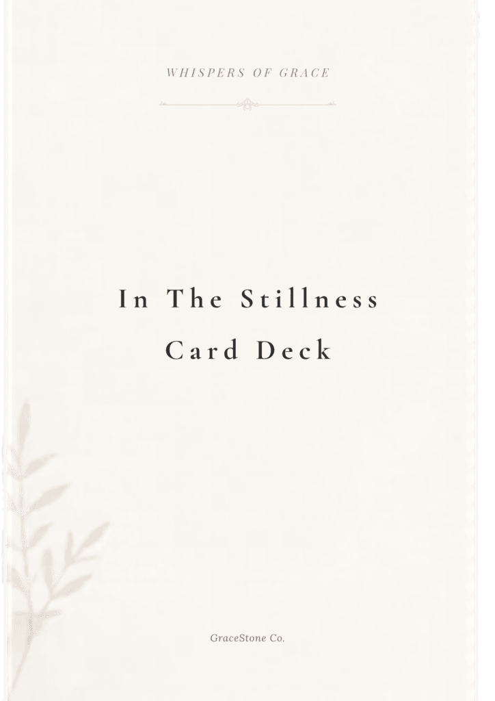 Cover of the In the Stillness Card Deck from the Whispers of Grace collection by GraceStone.