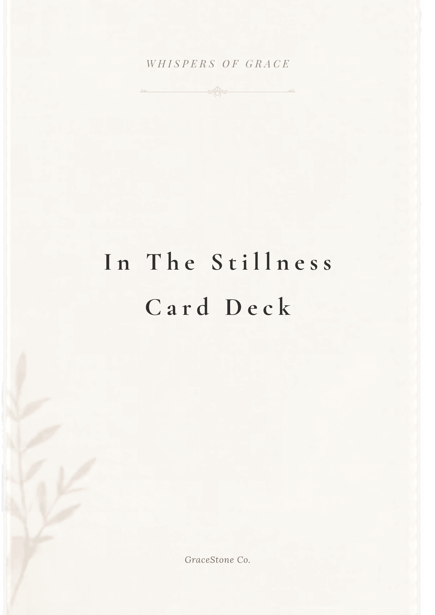 Cover of the In the Stillness Card Deck from the Whispers of Grace collection by GraceStone.