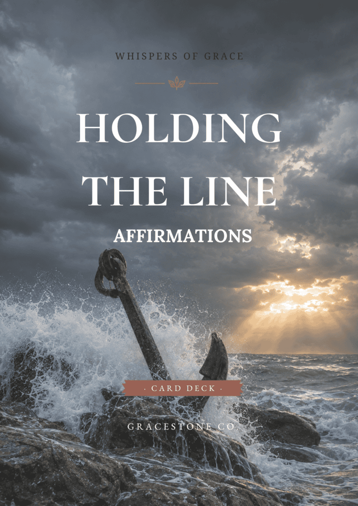 Holding the Line faith affirmation cards with a storm anchor design