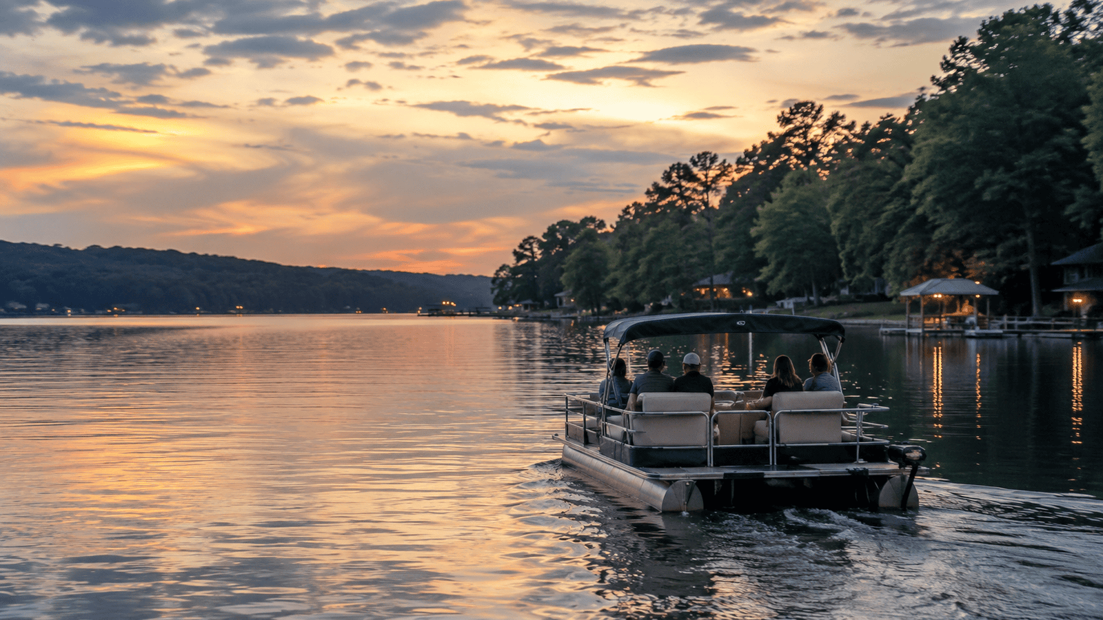 Friends taking a boat ride on the lake between treatments.